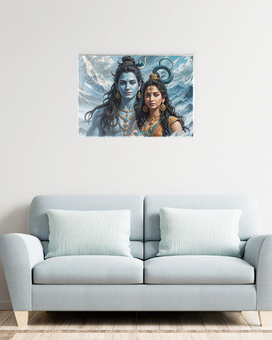 Shiva Parvati Blessings Metal Poster