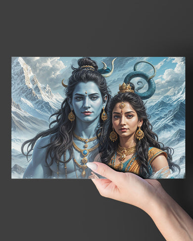 Shiva Parvati Blessings Metal Poster