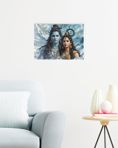 Shiva Parvati Blessings Metal Poster