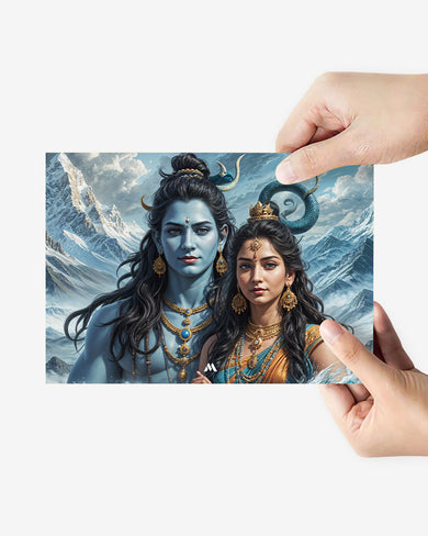 Shiva Parvati Blessings Metal Poster