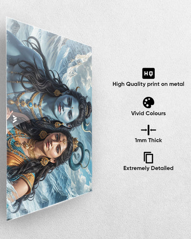 Shiva Parvati Blessings Metal Poster