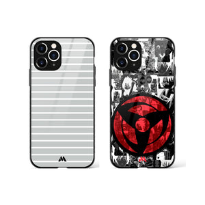 Striped Blinds for the Sharingan Glass Case Phone Cover Combo-(Apple)