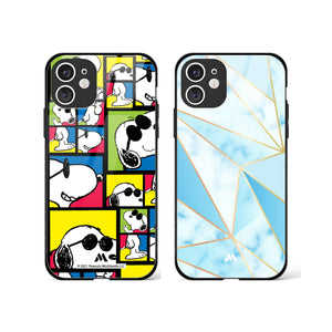 Marble Triangles for Snoopy Glass Case Phone Cover Combo (Apple)