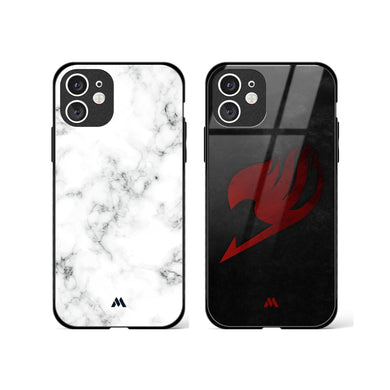 Fairy Tail White Marble Glass Case Phone Cover Combo-(Apple)