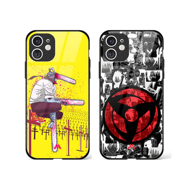 Sharingan Eye for Chainsaw Man Glass Case Phone Cover Combo-(Apple)