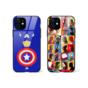 Superheroes All Around Glass Case Phone Cover Combo (Apple)
