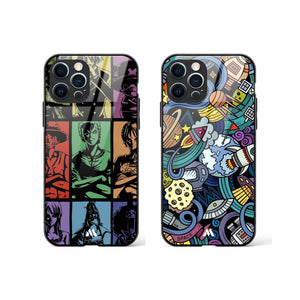 Spaced Out One Piece Nakama Glass Case Phone Cover Combo-(Apple)