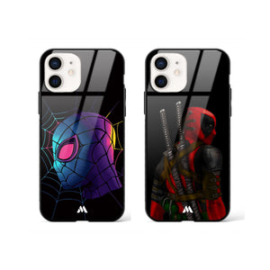 Deadpool and Spidey Glass Case Phone Cover Combo (Apple)
