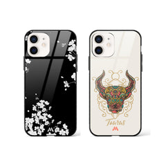 Midnight Flowers for Taurus Glass Case Phone Cover Combo (Apple)