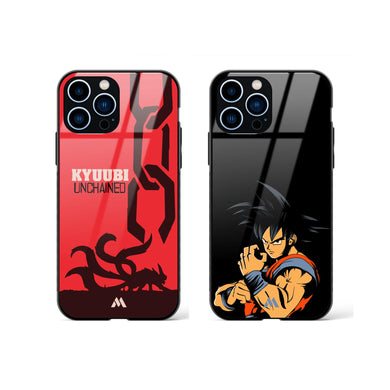 Goku and the Kyuubi Glass Case Phone Cover Combo-(Apple)