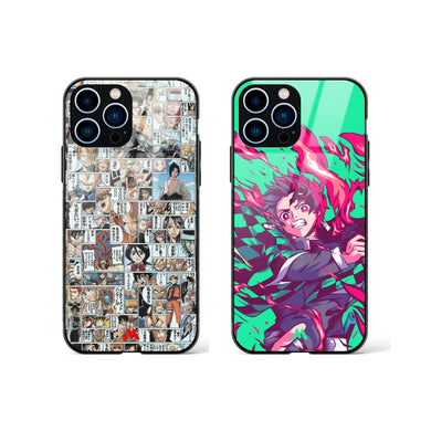 Tanjiro Overloaded Manga Glass Case Phone Cover Combo-(Apple)