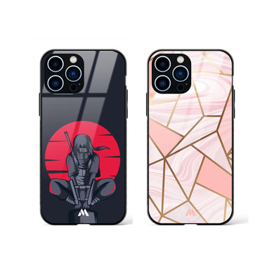 Pink Marble for Itachi Glass Case Phone Cover Combo-(Apple)