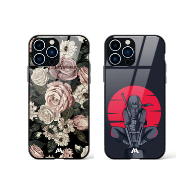 Floral Midnight for Itachi Glass Case Phone Cover Combo-(Apple)