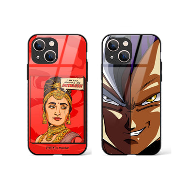 Ruthless Trisha with Vegeta Glass Case Phone Cover Combo-(Apple)