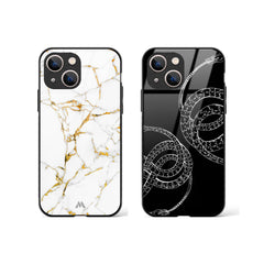 Mobius Snakes on Marble Glass Case Phone Cover Combo (Apple)
