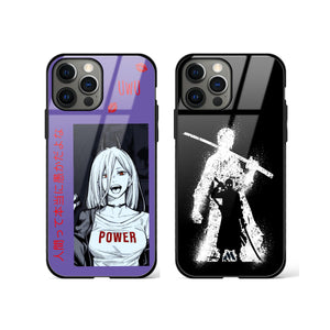 Zoro and Power Glass Case Phone Cover Combo-(Apple)