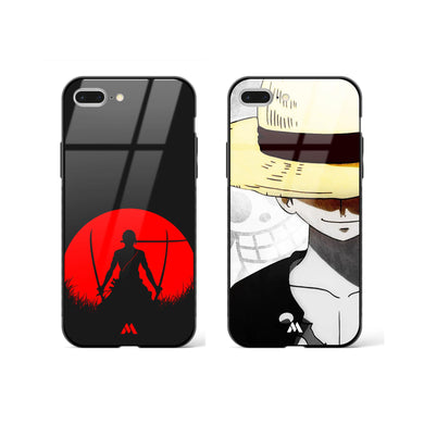 Luffy and Zoro Takedown Glass Case Phone Cover Combo-(Apple)