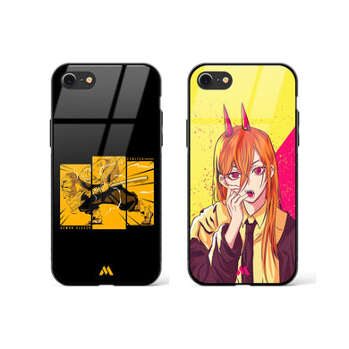 Chainsaw Man meets Zenitsu Glass Case Phone Cover Combo-(Apple)