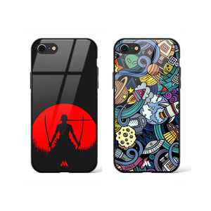 Spaced Out Zoro Glass Case Phone Cover Combo-(Apple)