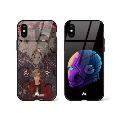 Ironman and Full Metal Alchemist Glass Case Phone Cover Combo-(Apple)