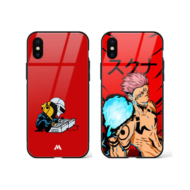 Sukuna jives to Daft Punk Glass Case Phone Cover Combo-(Apple)