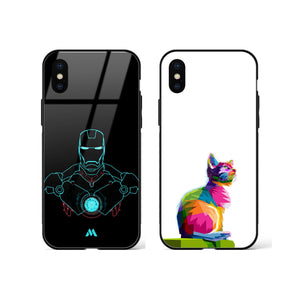 Ironman Kitty Glass Case Phone Cover Combo-(Apple)