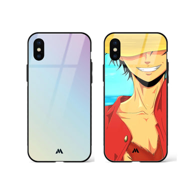 Luffy in a Popsicle Gradient Glass Case Phone Cover Combo-(Apple)