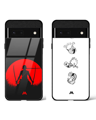 Calvin Hobbes Zoro Serious Glass Case Phone Cover Combo-(Google)