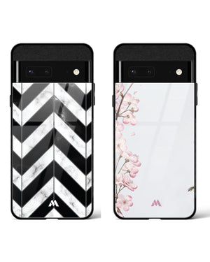 Flowers on Marble Warrior Glass Case Phone Cover Combo-(Google)