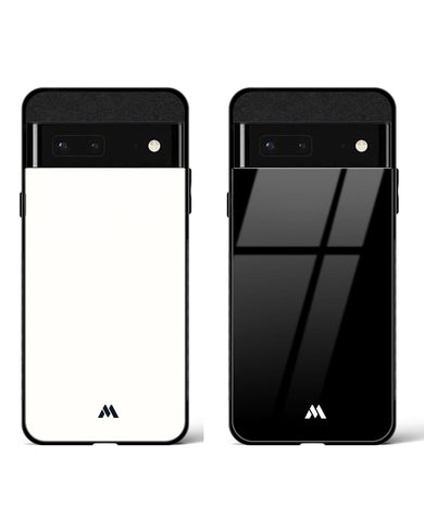 The All Black White Vanilla Glass Case Phone Cover Combo-(Google)