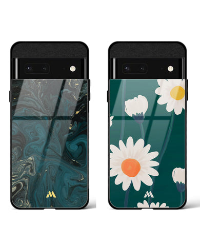 Whoopsie Daisy Redis Marble Glass Case Phone Cover Combo-(Google)