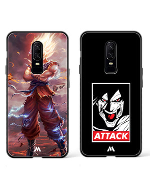 Titan Saiyan Attack Glass Case Phone Cover Combo-(OnePlus)