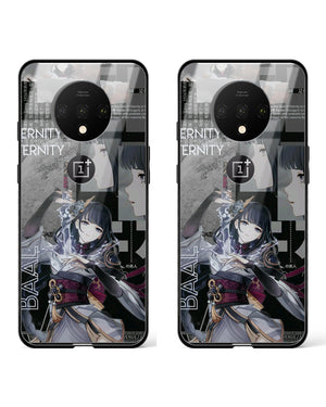 Raiden Shogun Duality Glass Case Phone Cover Combo-(OnePlus)