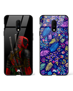 Azure Leaves & Deadpool Glass Case Phone Cover Combo (OnePlus)