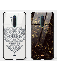 Black Gold Zodiac Glass Case Phone Cover Combo (OnePlus)