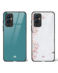 Pastel Minty Flowers Glass Case Phone Cover Combo (OnePlus)