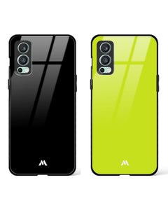 Lime Foam Delight Glass Case Phone Cover Combo (OnePlus)