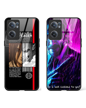 Titan Civilized Warcry Glass Case Phone Cover Combo-(OnePlus)