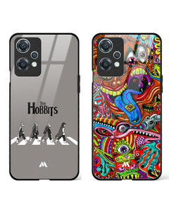 Psychedelic Abbey Road Crossing Glass Case Phone Cover Combo (OnePlus)