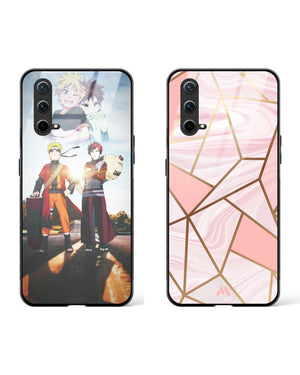 Pink Marble Kages Glass Case Phone Cover Combo-(OnePlus)