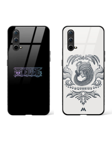 Aquarius Piece Logo Glass Case Phone Cover Combo (OnePlus)