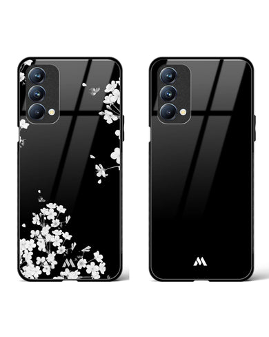 Midnight Marquina Dahlias Glass Case Phone Cover Combo-(Oppo)