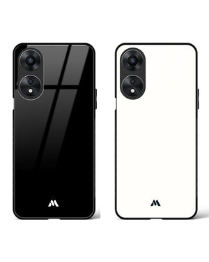 White-Vanilla The Black Glass Case Phone Cover Combo (Oppo)