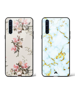 White Bouquet Harmony Glass Case Phone Cover Combo (Oppo)