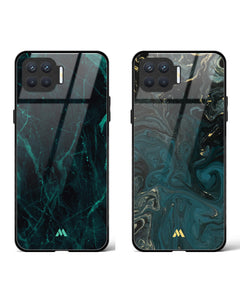 Green Harmony Marble Glass Case Phone Cover Combo (Oppo)