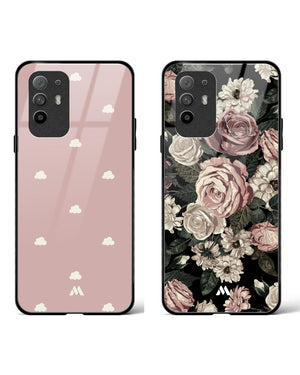 Floral Rain Clouds Glass Case Phone Cover Combo-(Oppo)