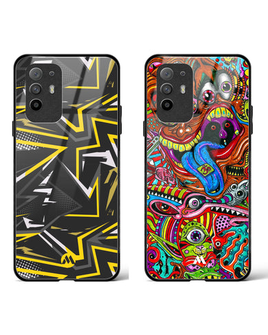 Psychedelic Abstraction Glass Case Phone Cover Combo (Oppo)