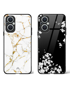 Dahlias White Midnight Glass Case Phone Cover Combo (Oppo)