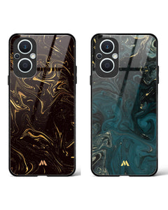 Redis Gold Marble Glass Case Phone Cover Combo (Oppo)