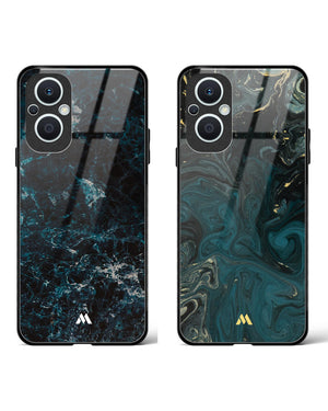 Redis Wavefront Marble Glass Case Phone Cover Combo-(Oppo)